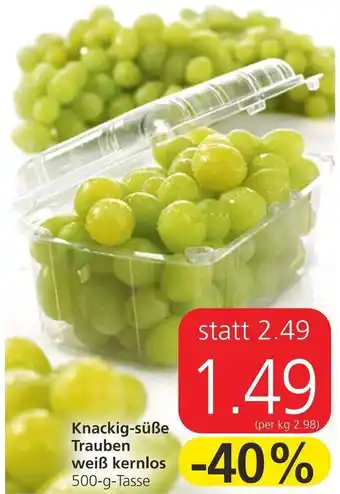 Spar Knackig-Süße Trauben Weiß Kernlos 500 g Angebot