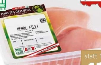 SPAR Gourmet Feinstes Geflügel Hendlfilet Angebot