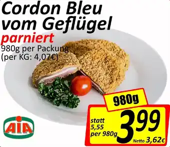 Wurstico Cordon Bleu Vom Geflügel Parniert 980g Angebot