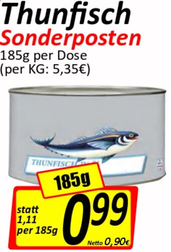 Wurstico Thunfisch Sonderposten 185g Angebot
