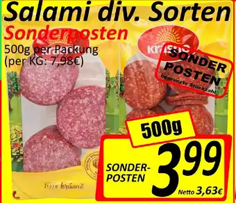 Wurstico Salami Div. Sorten 500g Angebot