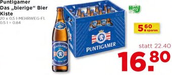 Unimarkt Puntigamer Das,, bierige" Bier Kiste 20 x 0,5 L Angebot