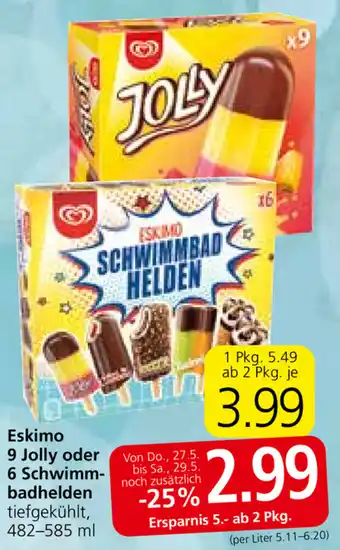 Spar Eskimo 9 Jolly oder 6 Schwimmbadhelden 482-585ml Angebot