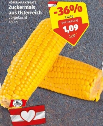 Hofer Zuckermais Aus Österreich 450 g Angebot