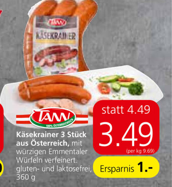 Spar Käsekrainer 3 Stück 360g Angebot