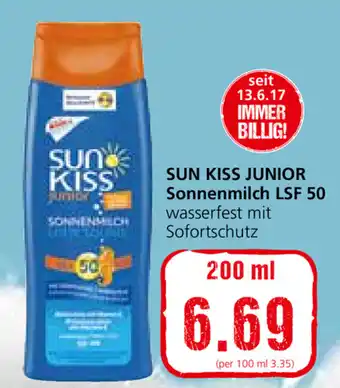 Spar Sun Kiss Junior Sonnenmilch LSF 50 200ml Angebot