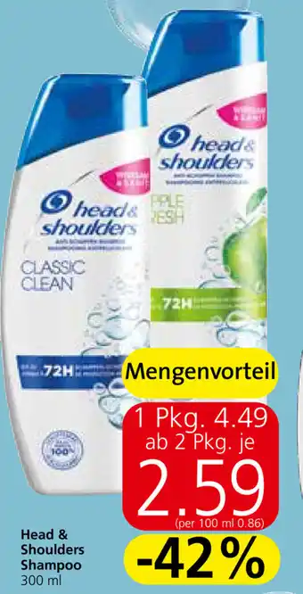 Spar Head & Shoulders Shampoo 300ml Angebot