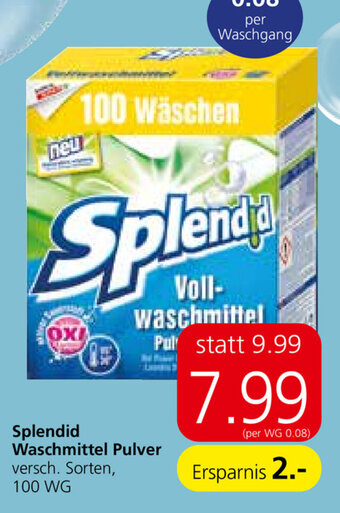 Spar Splendid Waschmittel Pulver 100 WG Angebot