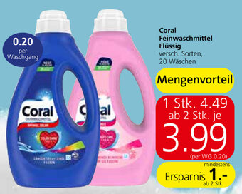 Spar Coral Feinwaschmittel Flüssig Angebot