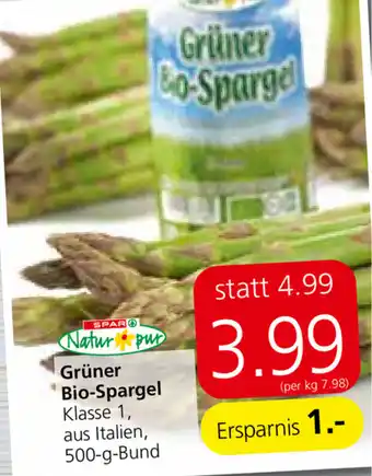 Spar Grüner Bio-Spargel 500g Angebot