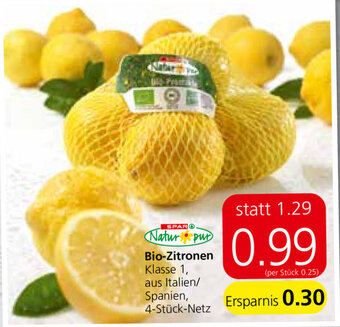 Spar Bio-Zitronen Angebot