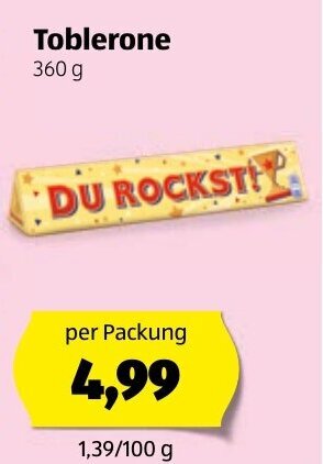Hofer Toblerone 360g Angebot