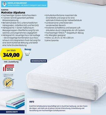 Hofer Matratze Alpaluna Angebot