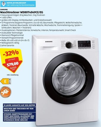 Hofer Waschtrockner WD80T4049CE/EG Angebot