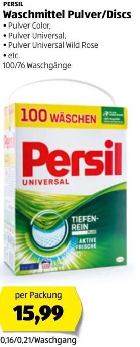 Hofer Waschmittel Pulver/Discs Angebot