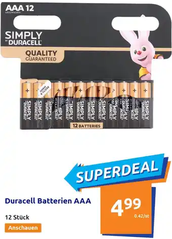 Action Duracell Batterien AAA Angebot