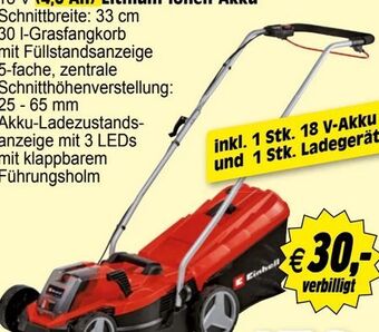 Zgonc Akku-Rasenmäher GE-CM 18/33 Li Set Angebot