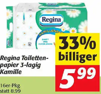 Nah&Frisch Regina Toilettenpapier 3-Lagig Kamille Angebot