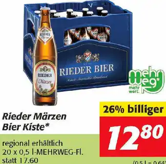 Nah&Frisch Rieder Märzen Bier Kiste 20 x 0,5 Liter Angebot