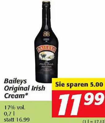 Nah&Frisch Baileys Original Irish Cream 0,7 Liter Angebot