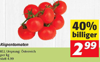 Nah&Frisch Rispentomaten per kg Angebot