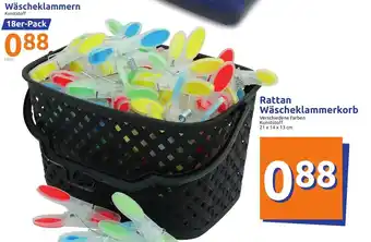 Action Rattan Wäscheklammerkorb 21 x 14 x 13 cm Angebot