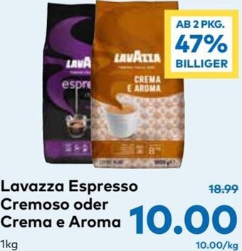 T&G Lavazza Espresso Cremoso Oder Crema E Aroma 1kg Angebot