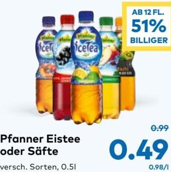 T&G Pfanner Eistee oder Säfte 0.5l Angebot