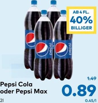 T&G Pepsi Cola oder Pepsi Max 2l Angebot