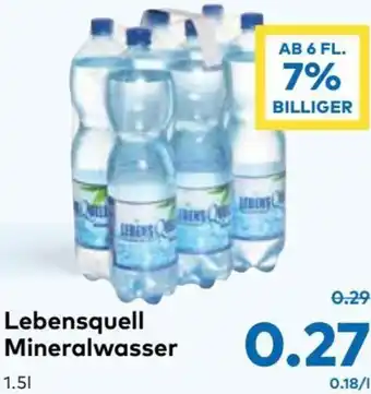 T&G Lebensquell Mineralwasser 1.5l Angebot