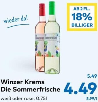 T&G Winzer Krems Die Sommerfrische 0.75l Angebot