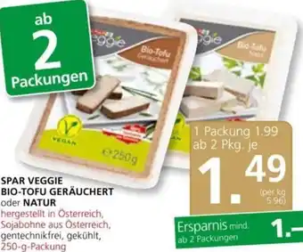 Spar Spar Veggie Bio-Tofu Geräuchert oder Natur 250 g Angebot