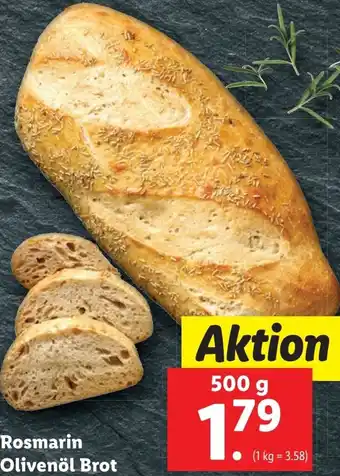 Lidl Rosmarin Olivenöl Brot 500 g Angebot