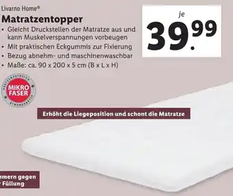 Lidl Matratzentopper 90 x 200 x 5 cm Angebot