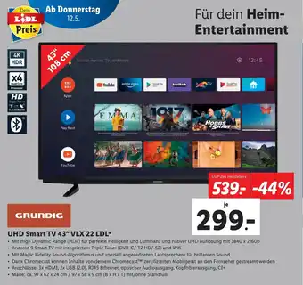 Lidl UHD Smart TV VLX 22 LDL Angebot