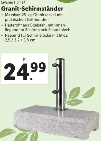 Lidl Granit-Schirmständer 2,5/ 3,2/ 3,8 cm Angebot