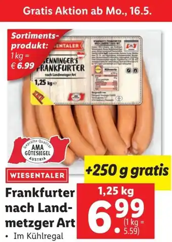Lidl Frankfurter nach Land-metzger Art 1,25 kg Angebot