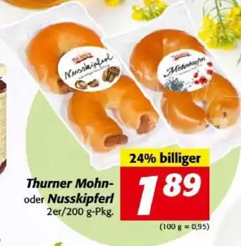 Nah&Frisch Thurner Mohn-oder Nusskipferl 200 g Angebot
