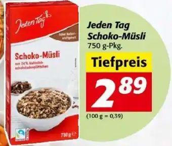 Nah&Frisch Jeden Tag Schoko-Müsli 750 g Angebot
