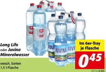 Nah&Frisch Long Life oder Juvina Mineralwasser 1,5 L Angebot