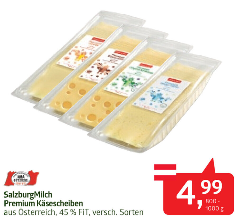 Salzburgmilch Premium Kasescheiben 800 1000g Angebot Bei Agm