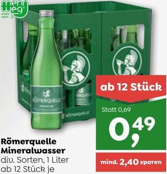 ADEG Römerquelle Mineralwasser 1 Liter Angebot