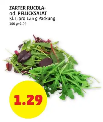PENNY Zarter Rucola Od. Pflücksalat 125 g Angebot