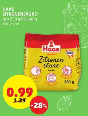 PENNY Haas Zitronensäure 250 g Angebot