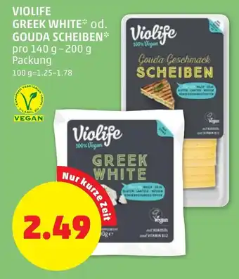 PENNY Violife Greek White od. Gouda Scheiben 140-200g Angebot