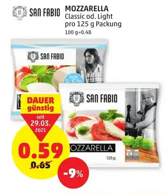 PENNY San Fabio Mozzarella 125g Angebot