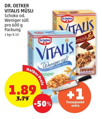 PENNY Dr. Oetker Vitalis Müsli 600 g Angebot