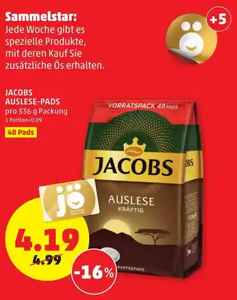 PENNY Sammelstar Jacobs Auslee-Pads 48 pads Angebot