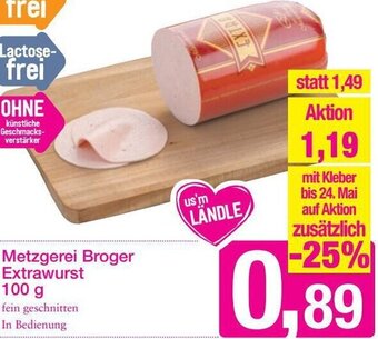 Sutterlüty Metzgerei Broger Extrawurst 100g Angebot