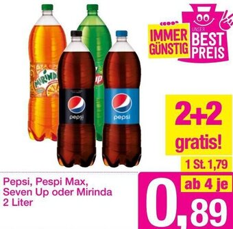 Sutterlüty Pepsi, Pespi Max, Seven Up oder Mirinda 2 Liter Angebot